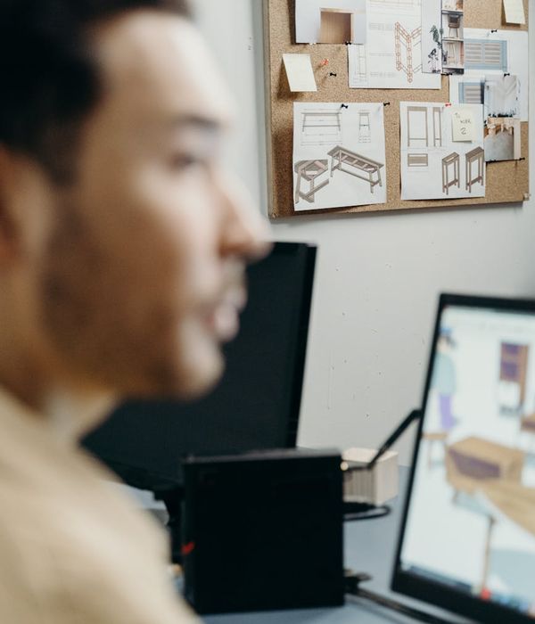 Man portfolio manager in modern office setting